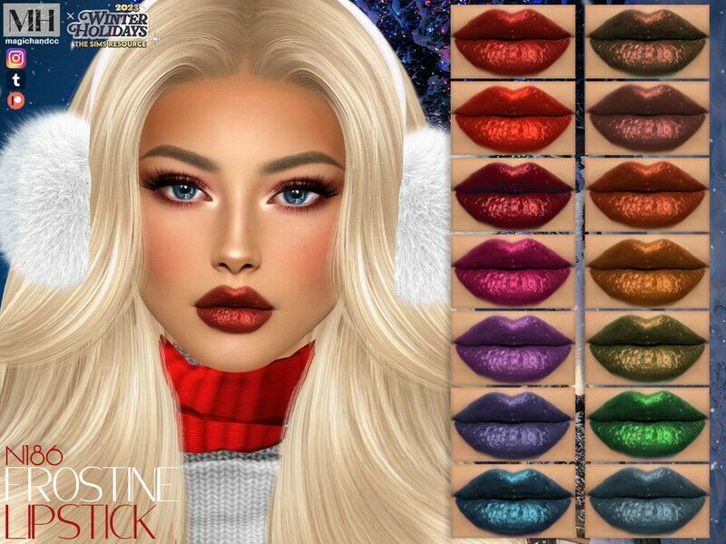 Frostine Lipstick N186 By Magichand 1 Frostine Lipstick N186 By Magichand Sims 4 CC