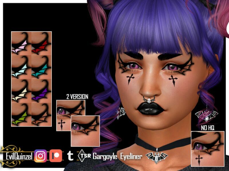 Gargoyle Eyeliner By Evilquinzel 1 Gargoyle Eyeliner By Evilquinzel Sims 4 CC