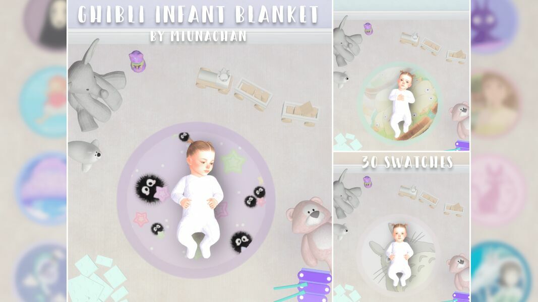 Ghibli Infant Blanket ♥ By Miunachan 1 Ghibli Infant Blanket ♥ By Miunachan Sims 4 CC