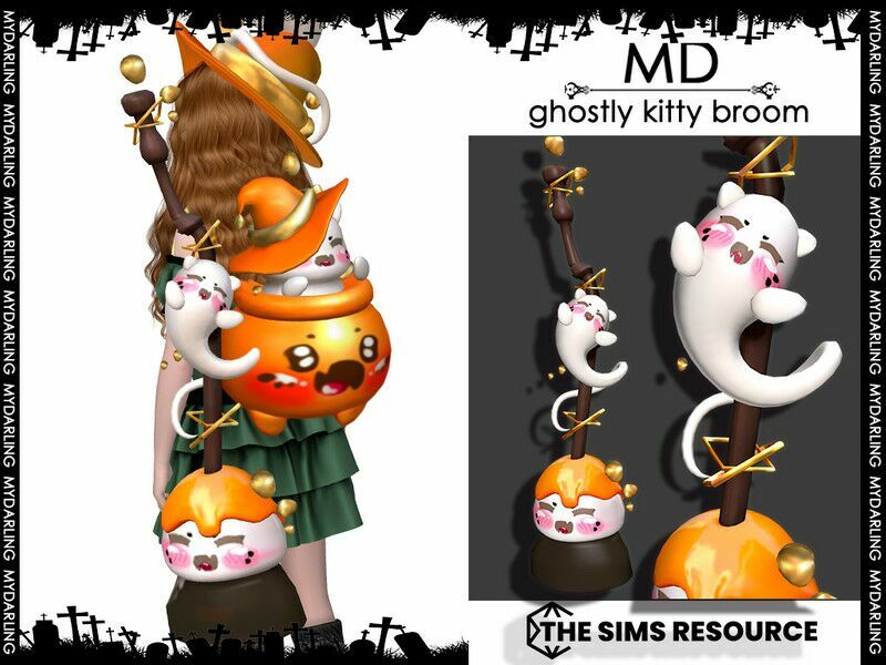 Ghostly Kitty Broom Child By Mydarling20 1 Ghostly Kitty Broom Child By Mydarling20 Sims 4 CC