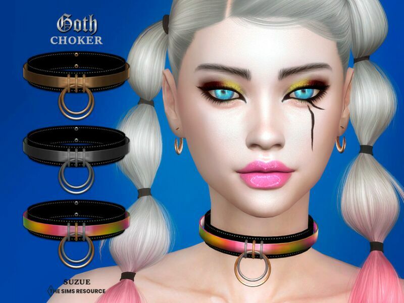Goth Choker By Suzue 1 Goth Choker By Suzue Sims 4 CC