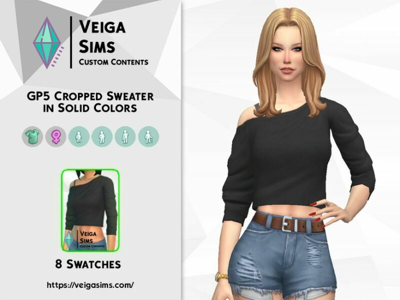 GP5 Cropped Sweat In Solid Colors 3 sims 4 cc gp5 cropped sweat in solid colors 3