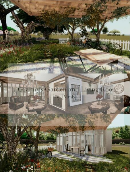 Granny’S Garden And Living Room| CC By Mrsbarbiex3 1 Granny’S Garden And Living Room| CC By Mrsbarbiex3 Sims 4 CC