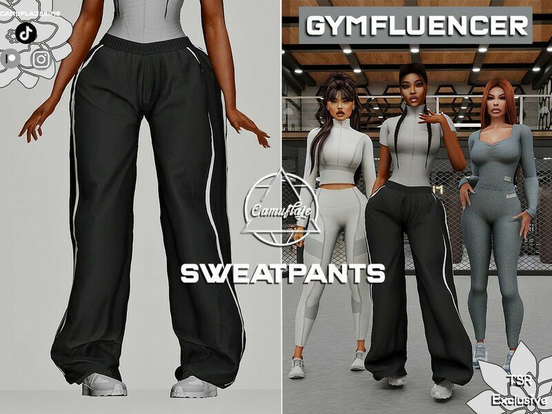 Gymfluencer Collection – Sweatpants 1 Gymfluencer Collection – Sweatpants Sims 4 CC