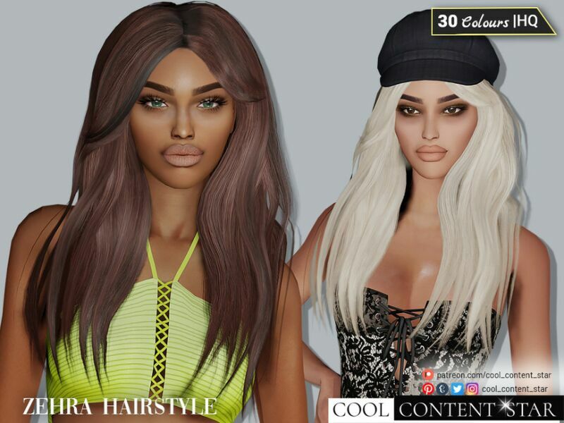 .:Hairstyle 13 – Zehra:. (Partreon) 1 .:Hairstyle 13 – Zehra:. (Partreon) Sims 4 CC