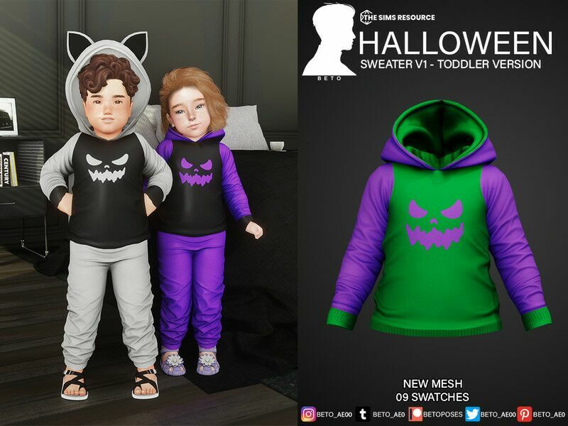 Halloween (Sweater V1 – Toddler Version) 1 Halloween (Sweater V1 – Toddler Version) Sims 4 CC