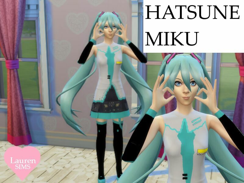 Hatsune Miku Outfit By Laurensims 1 Hatsune Miku Outfit By Laurensims Sims 4 CC