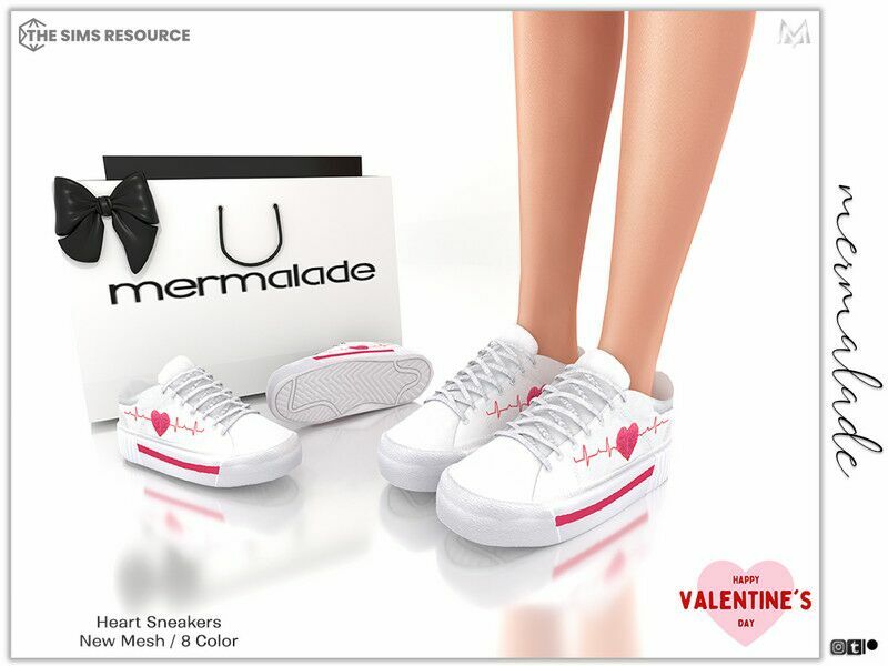 Heart Sneakers (Female) S298 1 Heart Sneakers (Female) S298 Sims 4 CC
