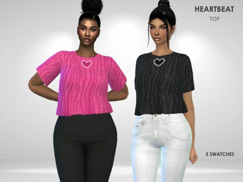 Heartbeat TOP By Puresim 1 Heartbeat TOP By Puresim Sims 4 CC