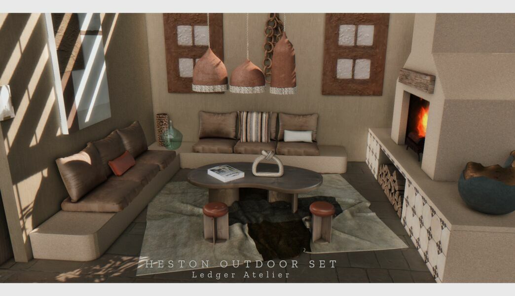 Heston Outdoor SET With Bonus Items 1 Heston Outdoor SET With Bonus Items Sims 4 CC