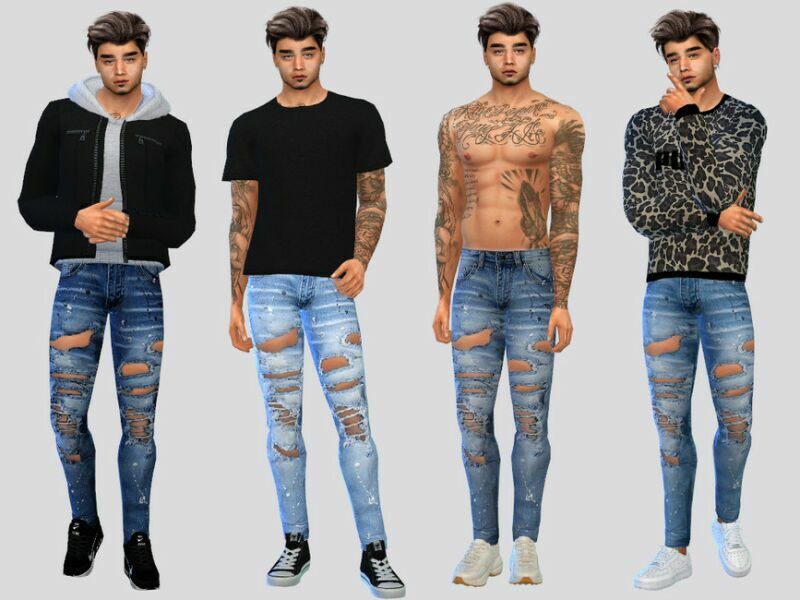 Hungson Tattered Jeans By Mclaynesims 1 Hungson Tattered Jeans By Mclaynesims Sims 4 CC