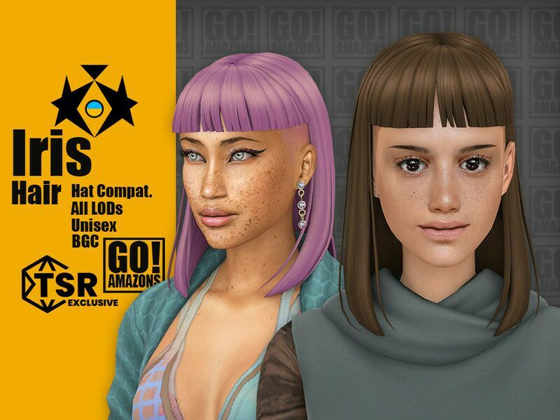 Iris Hair 1 Iris Hair Sims 4 CC