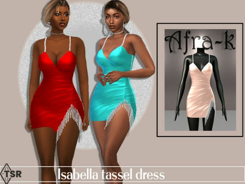 Isabella Tassel Dress By Akaysims 1 Isabella Tassel Dress By Akaysims Sims 4 CC