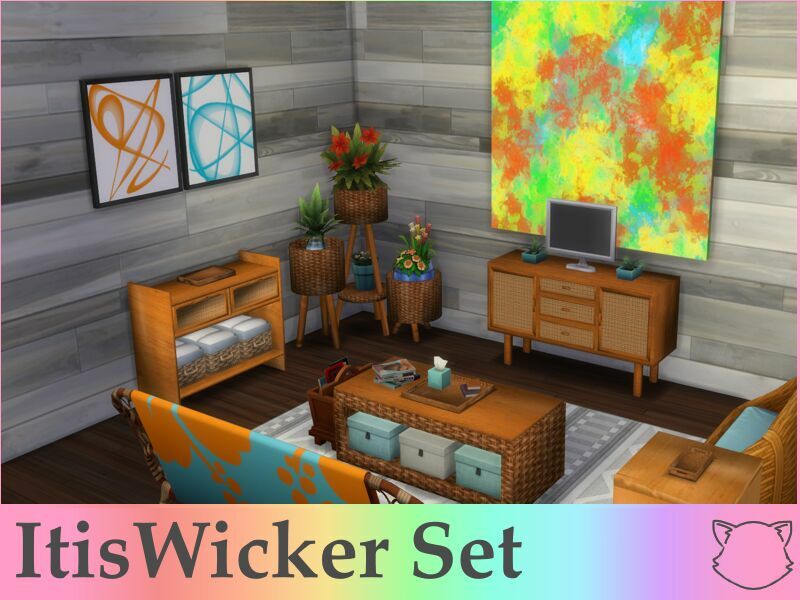 Itiswicker SET – Wicker Furniture By Itiscats 1 Itiswicker SET – Wicker Furniture By Itiscats Sims 4 CC