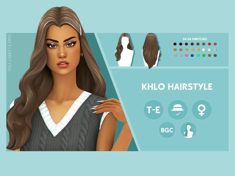 Khlo Hairstyle By Simcelebrity00 1 Khlo Hairstyle By Simcelebrity00 Sims 4 CC