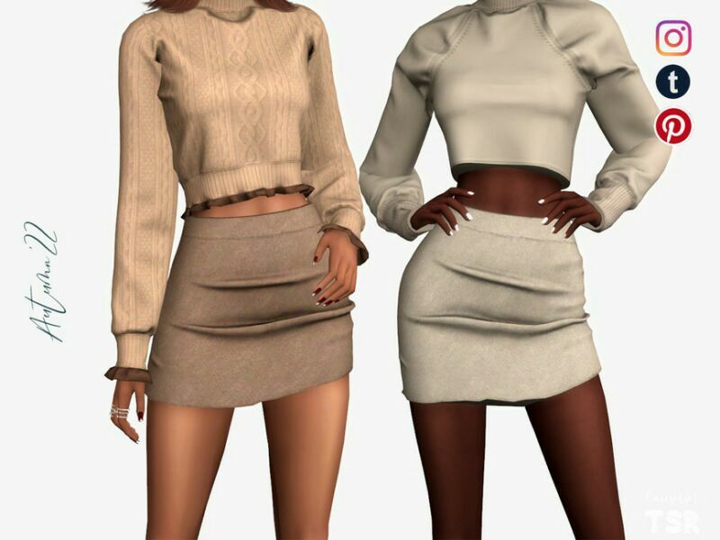 Knit Skirt – BT466 By Laupipi 1 Knit Skirt – BT466 By Laupipi Sims 4 CC