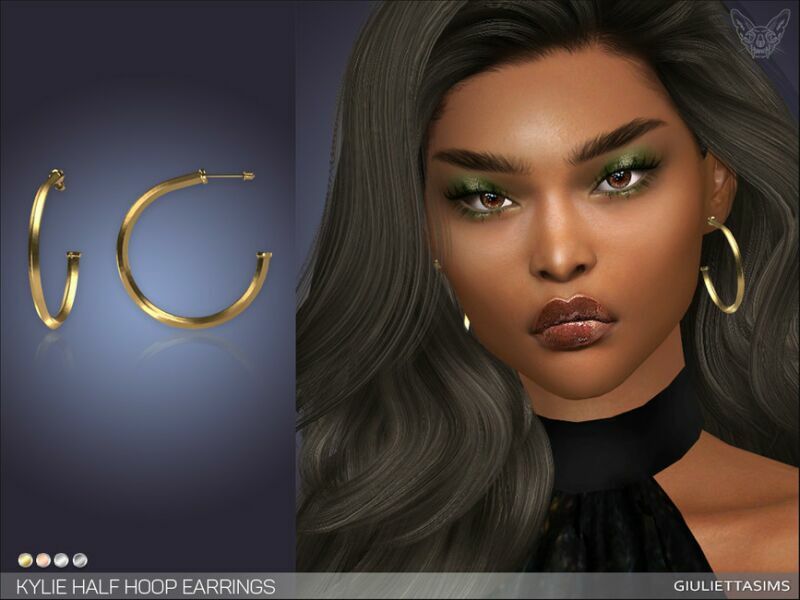 Kylie Half Hoop Earrings By Feyona 1 Kylie Half Hoop Earrings By Feyona Sims 4 CC