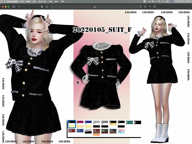 Lace Tweed Suit 1 Lace Tweed Suit Sims 4 CC