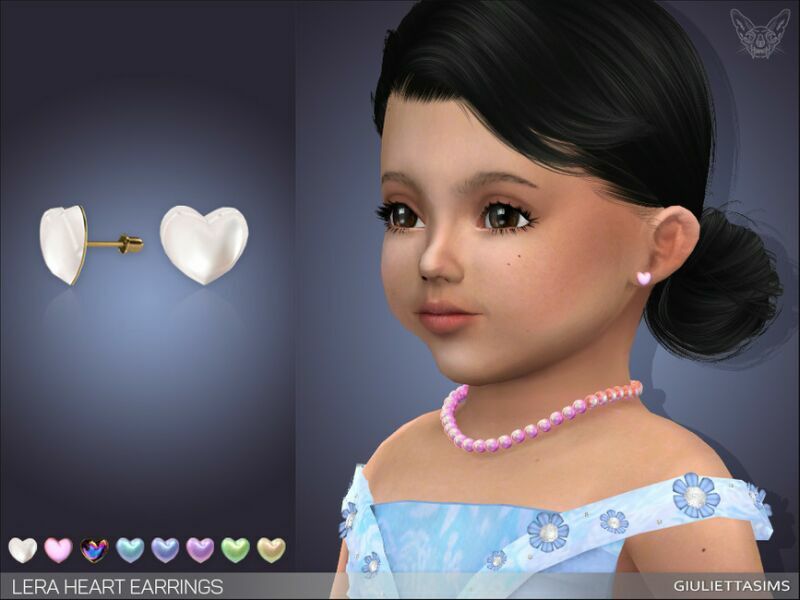 Lera Heart Earrings For Toddlers By Feyona 1 Lera Heart Earrings For Toddlers By Feyona Sims 4 CC