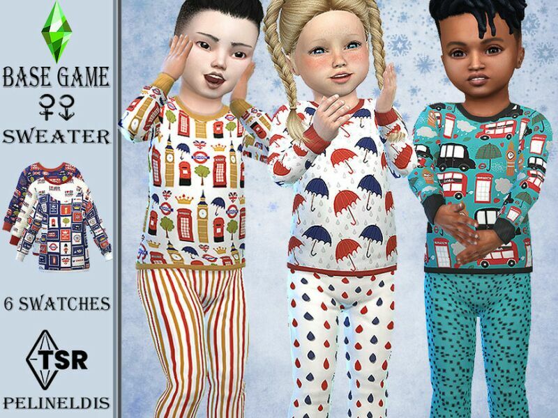 Little London Pajamas TOP By Pelineldis 1 Little London Pajamas TOP By Pelineldis Sims 4 CC