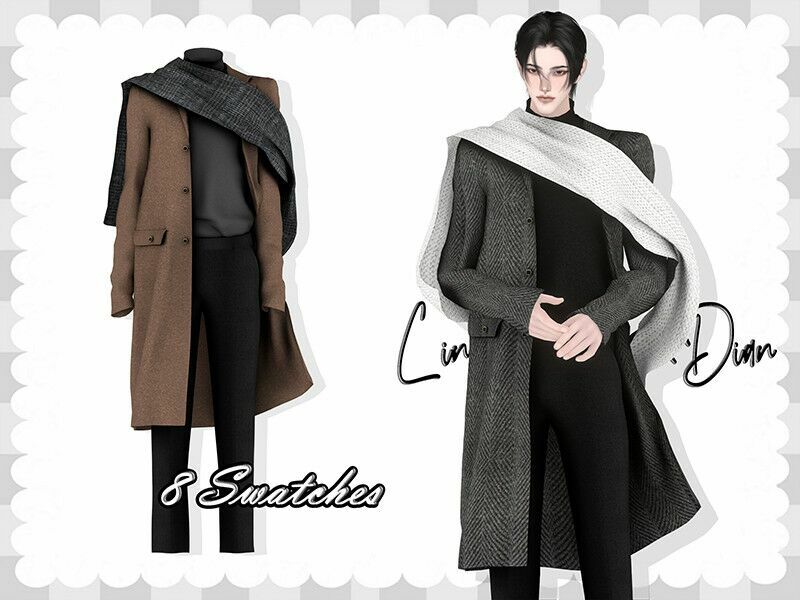 Long Suit And Scarf 1 Long Suit And Scarf Sims 4 CC