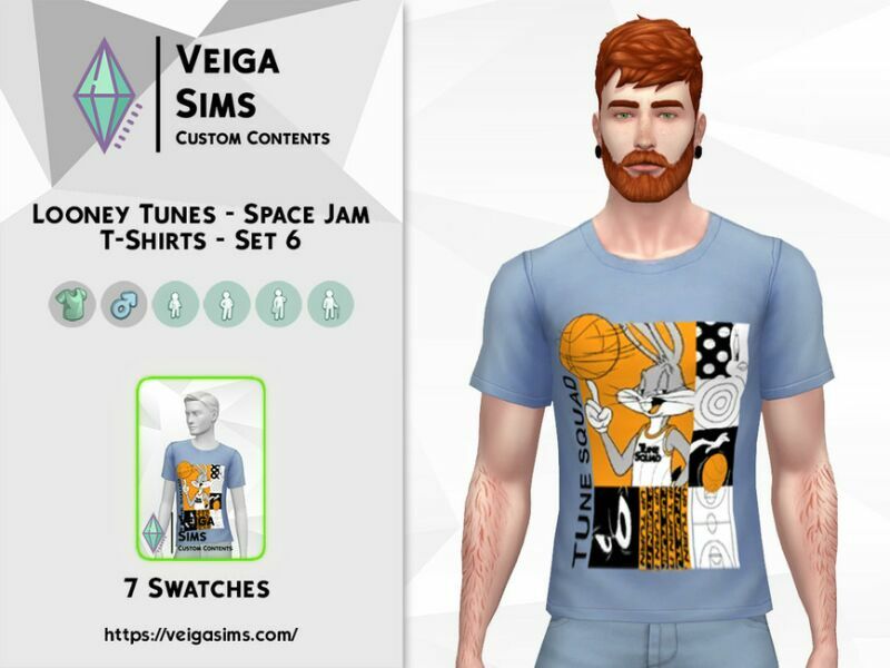 Looney Tunes – Space JAM T-Shirts – SET 6 1 Looney Tunes – Space JAM T-Shirts – SET 6 Sims 4 CC