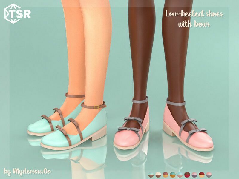 LOW Heeled Shoes With Bows By Mysteriousoo 1 LOW Heeled Shoes With Bows By Mysteriousoo Sims 4 CC