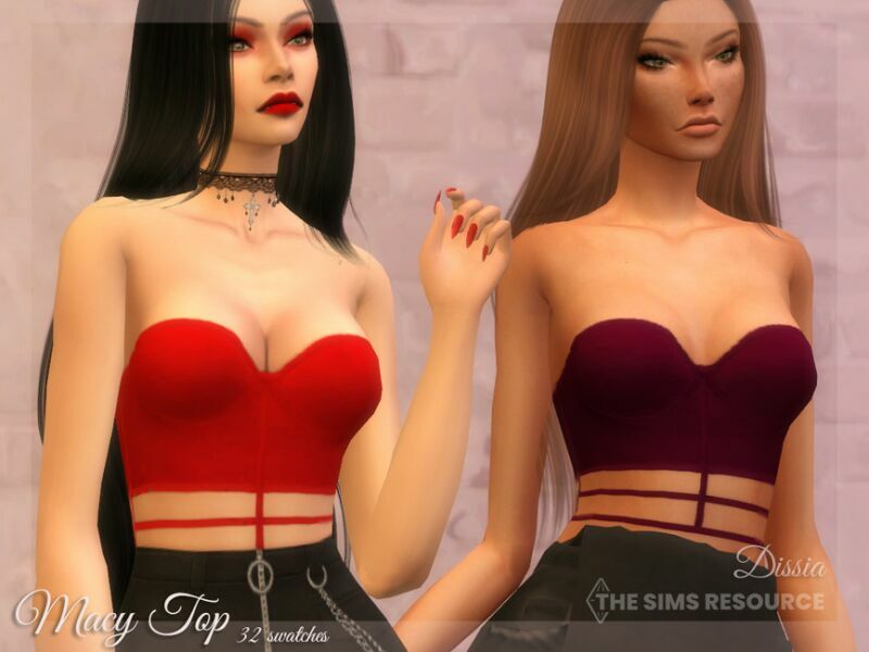 Macy TOP By Dissia 1 Macy TOP By Dissia Sims 4 CC