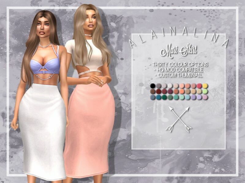 Mari Skirt By Alainalina 1 Mari Skirt By Alainalina Sims 4 CC