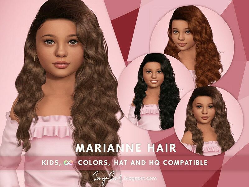 Marianne Hair Kids By Sonyasimscc 1 Marianne Hair Kids By Sonyasimscc Sims 4 CC