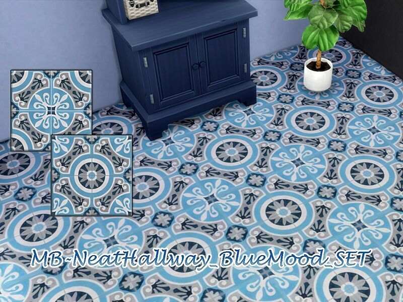 Mb-Neathallway_Bluemood_Set By Matomibotaki 1 Mb-Neathallway_Bluemood_Set By Matomibotaki Sims 4 CC