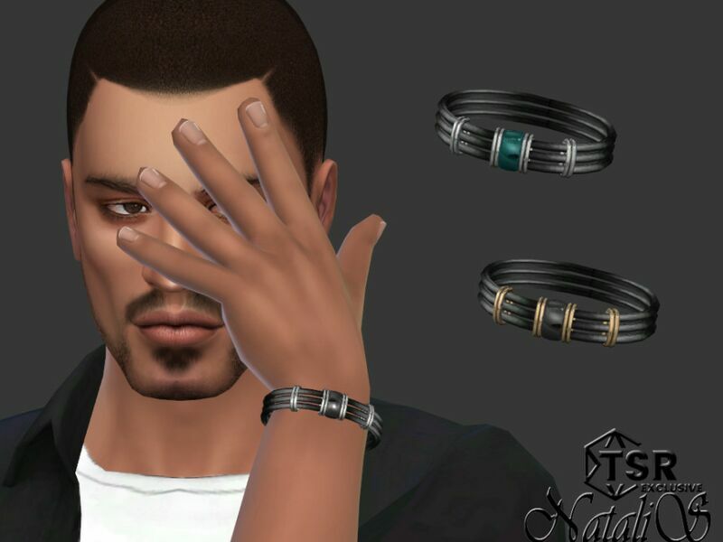 Mens Enamel Details Cord Bracelet By Natalis 1 Mens Enamel Details Cord Bracelet By Natalis Sims 4 CC