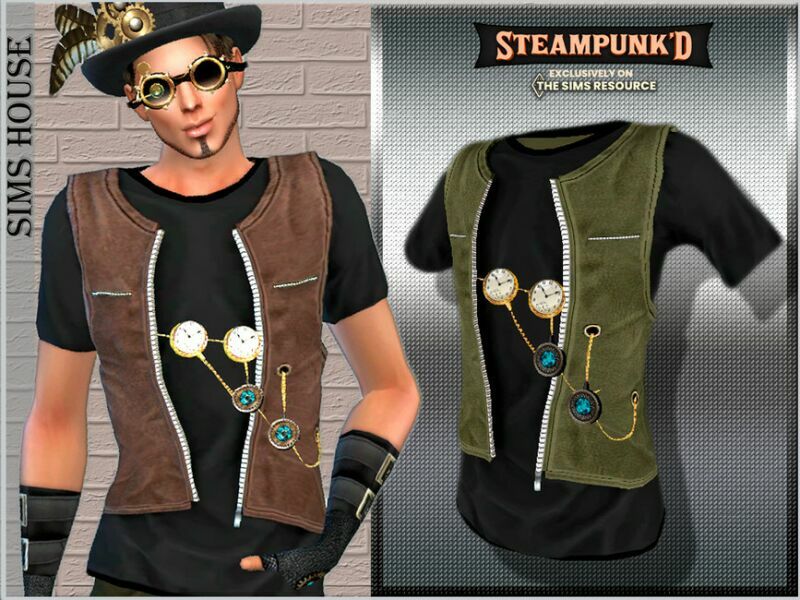 Men’S Steampunk Suit TOP 1 Men’S Steampunk Suit TOP Sims 4 CC