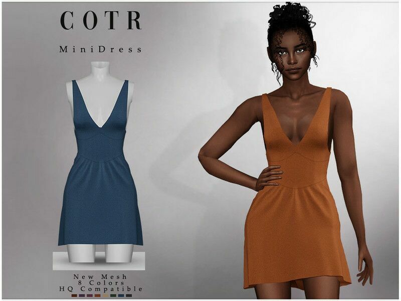 Mini Dress D-318 1 Mini Dress D-318 Sims 4 CC