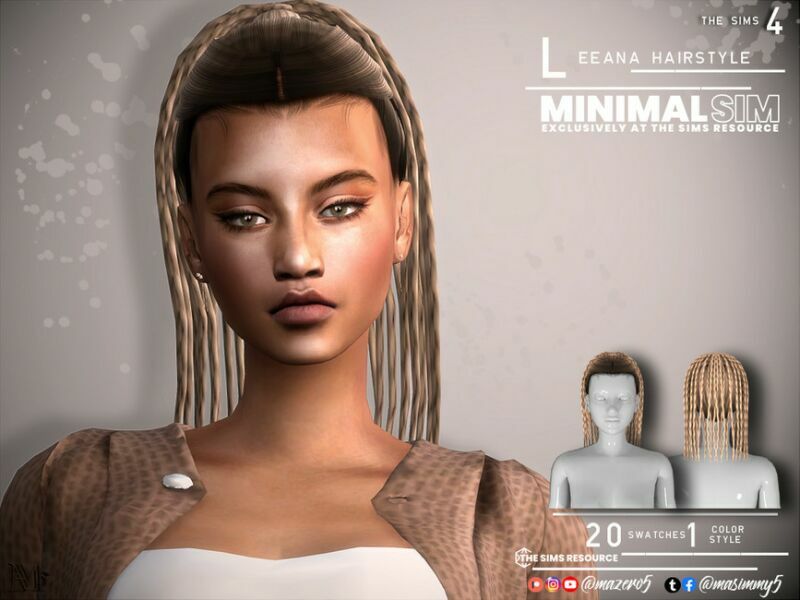 Minimal SIM Leeana Hairstyle By Mazero5 1 Minimal SIM Leeana Hairstyle By Mazero5 Sims 4 CC