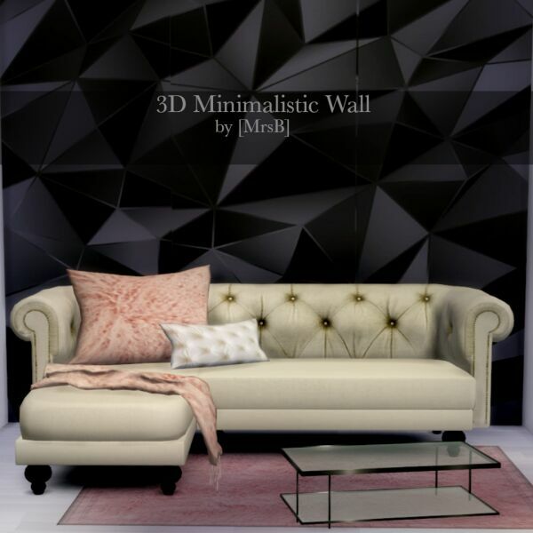 Minimalistic Black Wall | 3D By Mrsbarbiex3 1 Minimalistic Black Wall | 3D By Mrsbarbiex3 Sims 4 CC