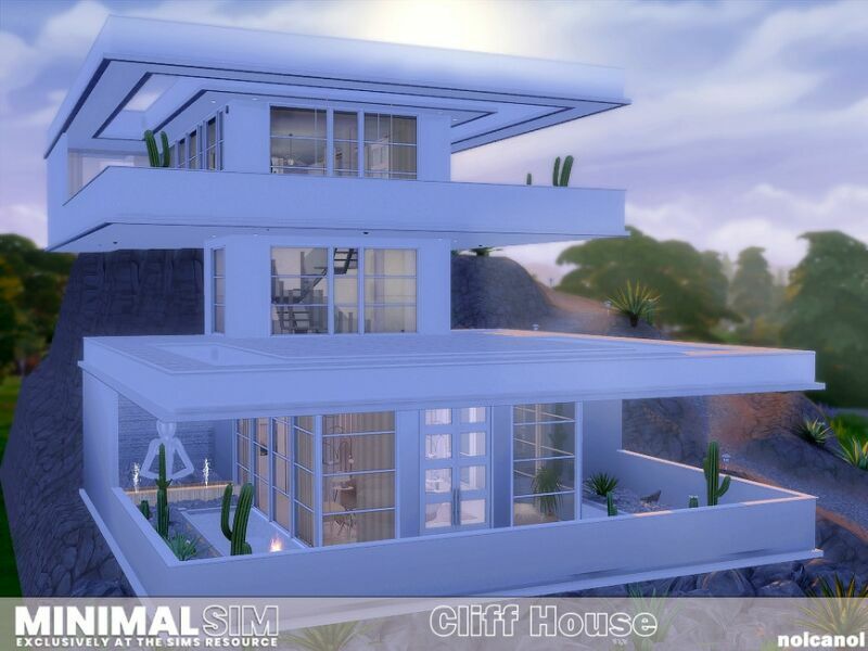 Minimalsim Cliff House / TSR CC Only By Nolcanol 7 sims 4 cc minimalsim cliff house tsr cc only by nolcanol 2