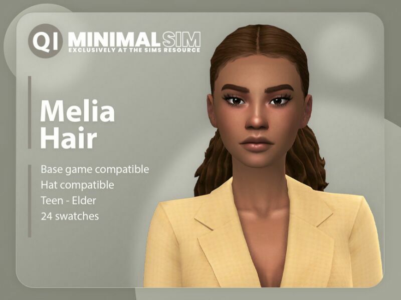 Minimalsim – Melia Hair By Qicc 1 Minimalsim – Melia Hair By Qicc Sims 4 CC