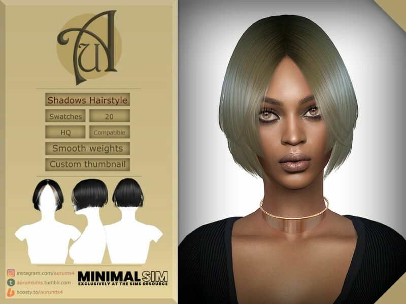 Minimalsim – Shadows Hairstyle By Aurummusik 1 Minimalsim – Shadows Hairstyle By Aurummusik Sims 4 CC