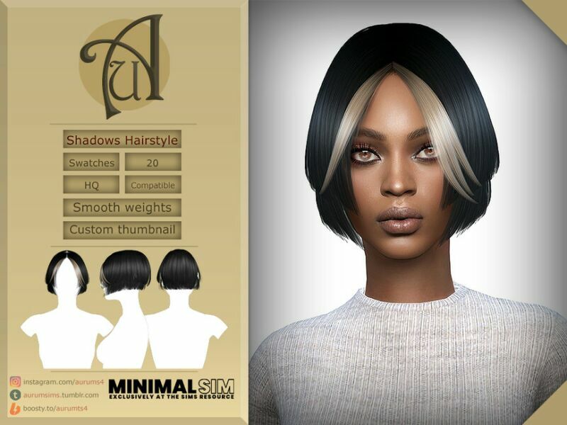 Minimalsim – Shadows Hairstyle By Aurummusik 2 sims 4 cc minimalsim shadows hairstyle by aurummusik 2