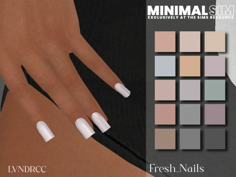 Minimalsim_Fresh_Nails By Lvndrcc 1 Minimalsim_Fresh_Nails By Lvndrcc Sims 4 CC