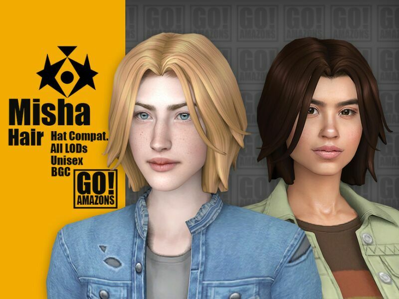 Misha Hair By Goamazons 1 Misha Hair By Goamazons Sims 4 CC