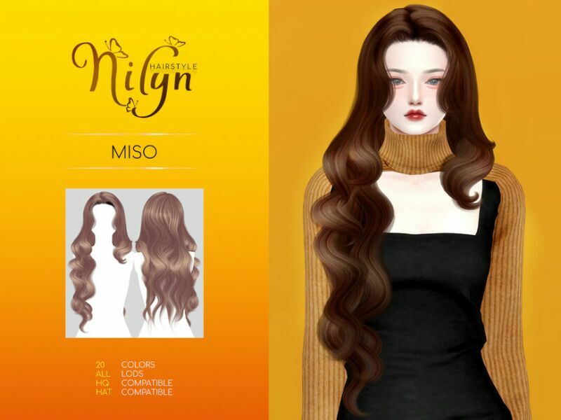 Miso Hair – NEW Mesh By Nilyn 1 Miso Hair – NEW Mesh By Nilyn Sims 4 CC