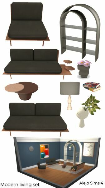 Modern Living SET 1 Modern Living SET Sims 4 CC