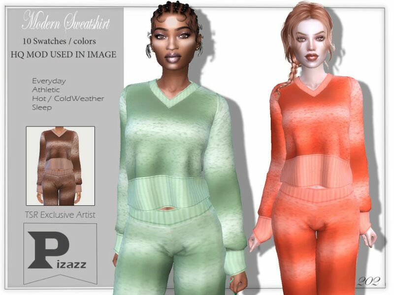 Modern Sweatshirt By Pizazz 1 Modern Sweatshirt By Pizazz Sims 4 CC