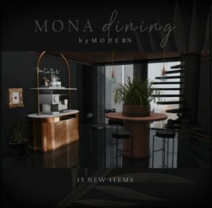 Mona Dining SET By Modern Sims 4 CC