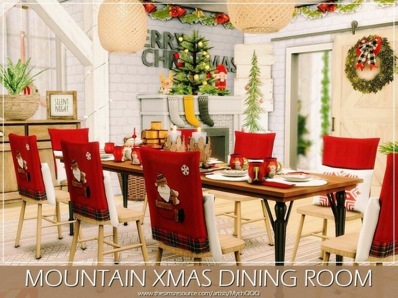 Mountain Xmas Dining Room By Mychqqq 1 Mountain Xmas Dining Room By Mychqqq Sims 4 CC
