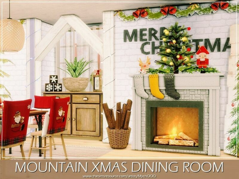 Mountain Xmas Dining Room By Mychqqq 5 sims 4 cc mountain xmas dining room by mychqqq 3