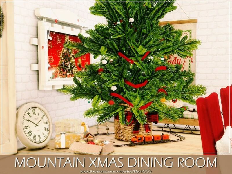 Mountain Xmas Dining Room By Mychqqq 4 sims 4 cc mountain xmas dining room by mychqqq 4