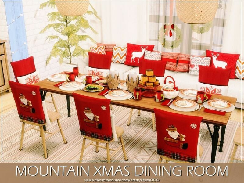 Mountain Xmas Dining Room By Mychqqq 3 sims 4 cc mountain xmas dining room by mychqqq 5